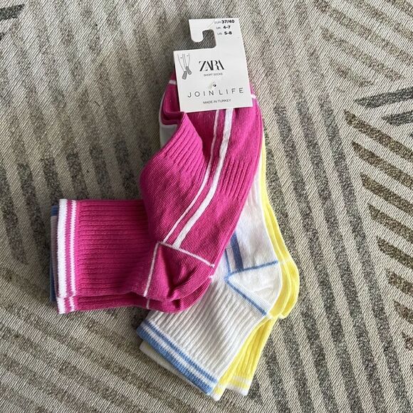 ZARA Kids | Multicolored | 3-PACK OF SPORTY ANKLE SOCKS - Picture 3 of 3
